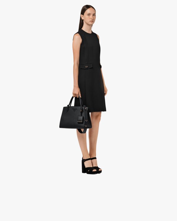 Black Medium Saffiano leather Prada Monochrome bag - Image 2