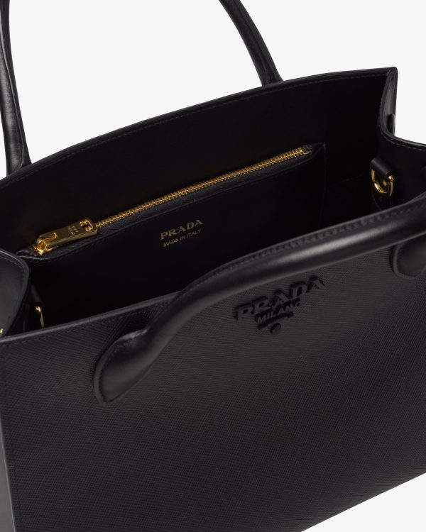 Black Medium Saffiano leather Prada Monochrome bag - Image 5