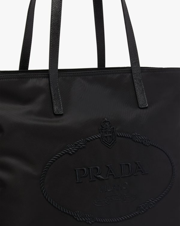 Black Nylon tote with embroidered logo - Image 2