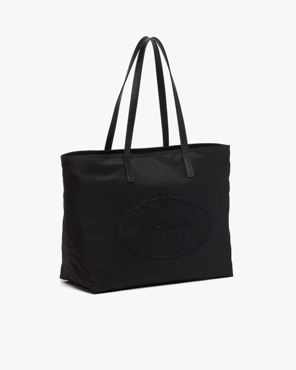 Black Nylon tote with embroidered logo - Image 3