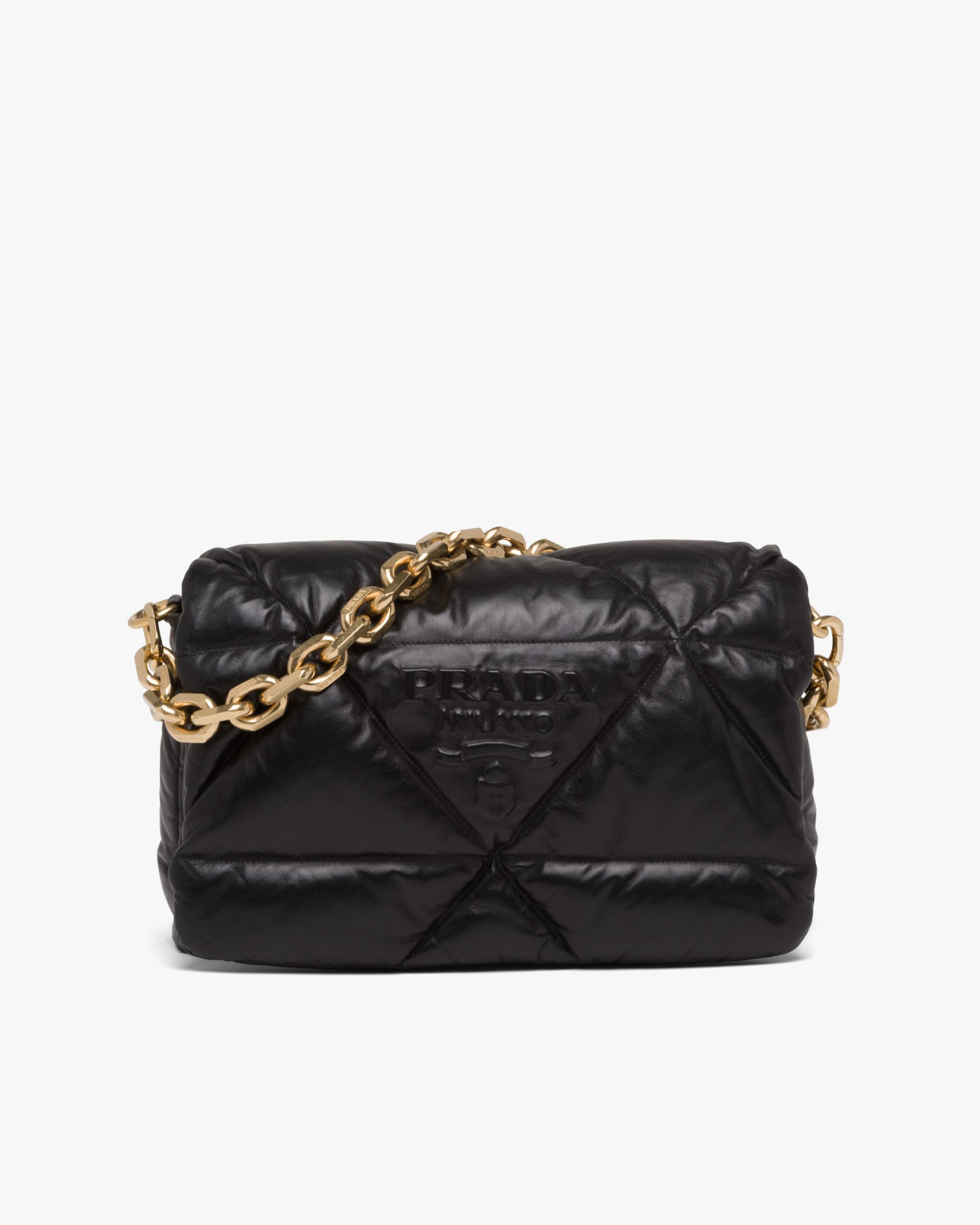 Black Padded nappa leather shoulder bag - Fake Prada Store