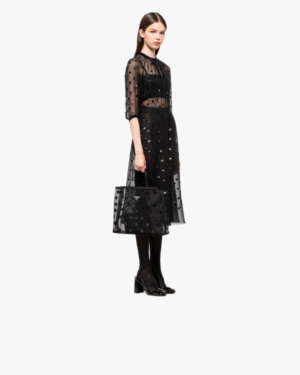 Black Polka-dot mesh tote bag - Image 2