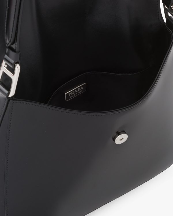 Black Prada Cleo brushed leather shoulder bag with flap - Image 5
