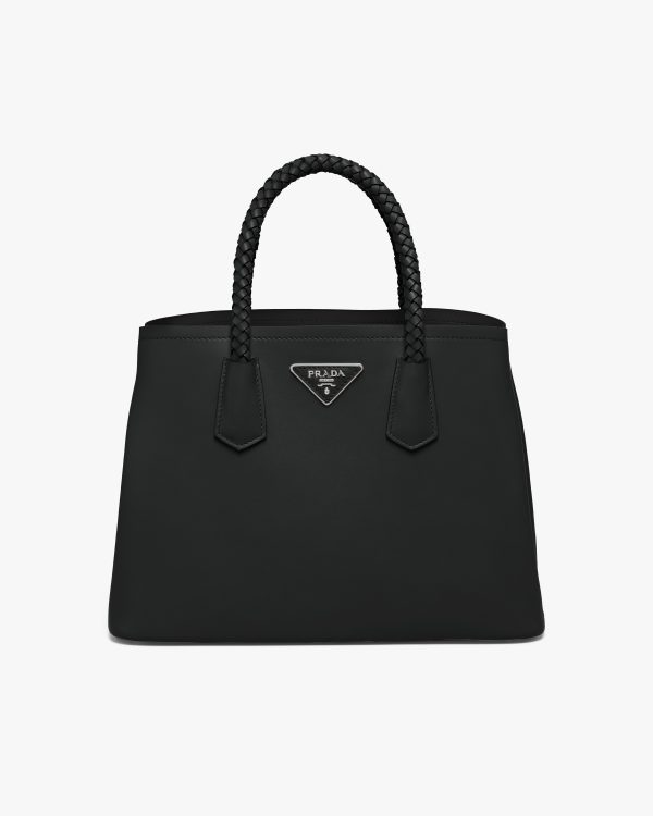 Black Prada Double medium leather handbag