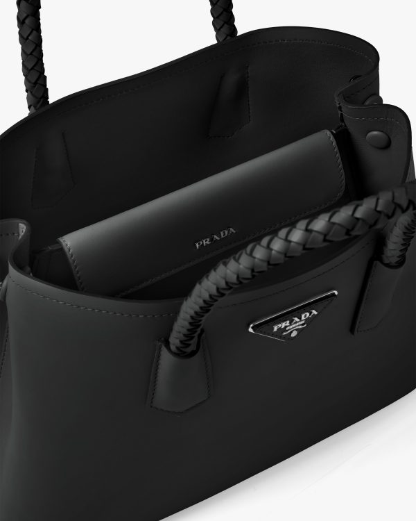 Black Prada Double medium leather handbag - Image 5