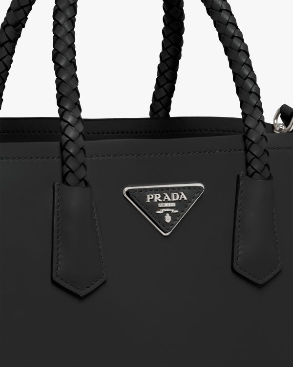 Black Prada Double medium leather handbag - Image 6