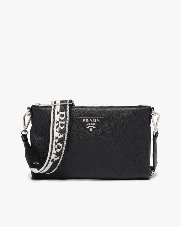 Black Prada Flou leather shoulder bag