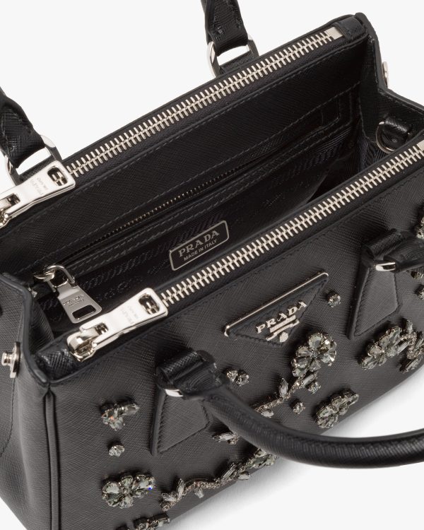 Black Prada Galleria micro-bag with appliques - Image 5