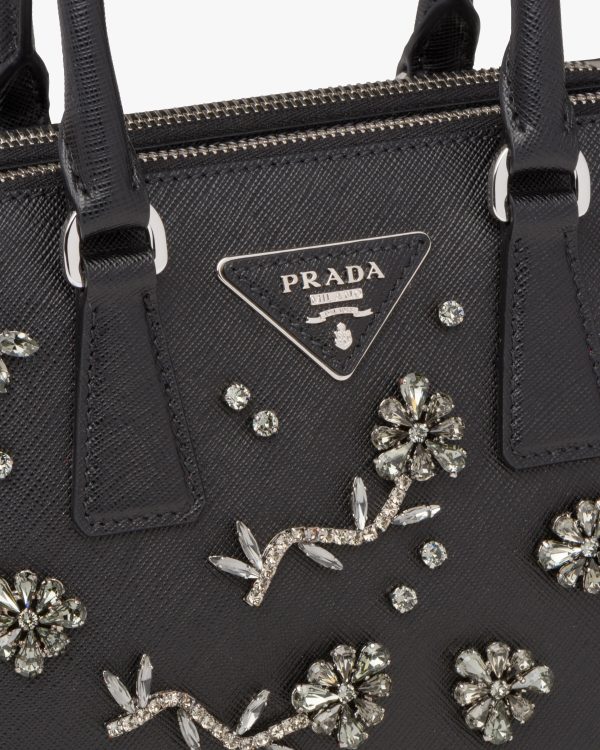 Black Prada Galleria micro-bag with appliques - Image 6