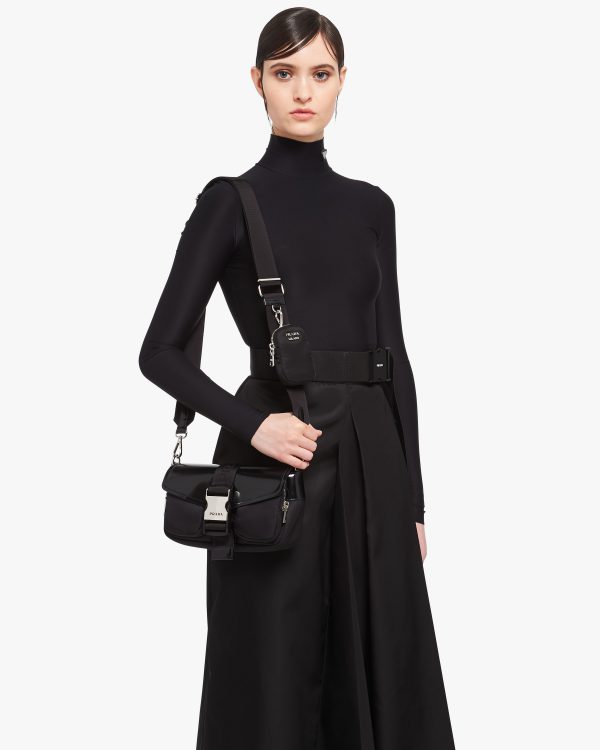 Black Prada Pocket nylon and brushed leather bag - Image 2