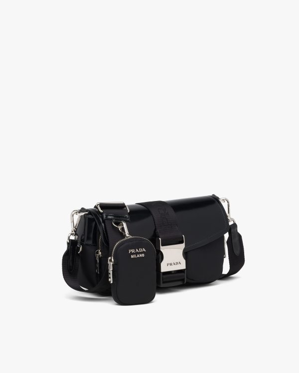 Black Prada Pocket nylon and brushed leather bag - Image 3