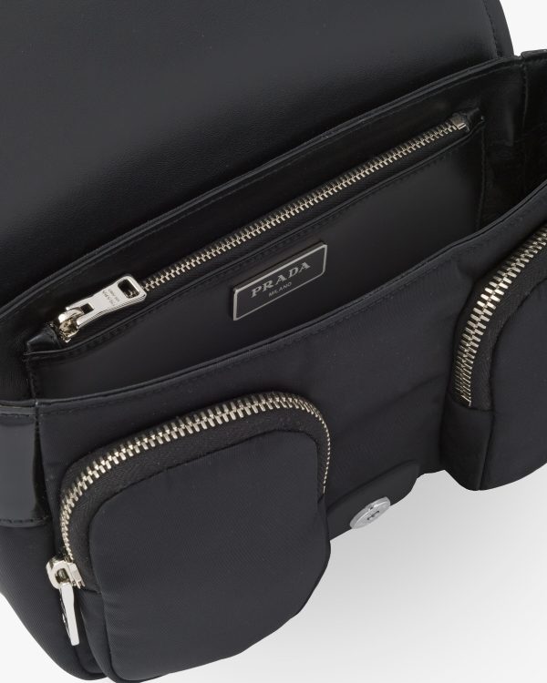 Black Prada Pocket nylon and brushed leather bag - Image 5