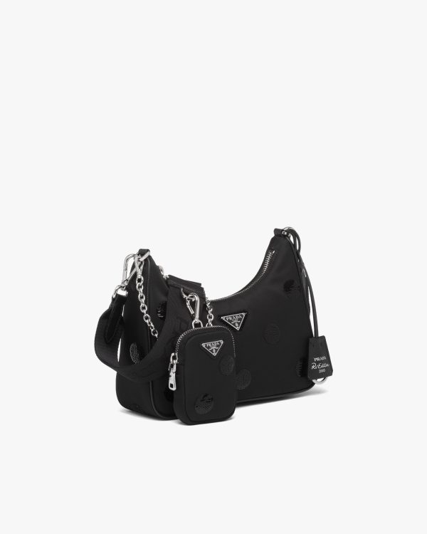 Black Prada Re-Edition 2005 Re-Nylon polka-dot bag - Image 3
