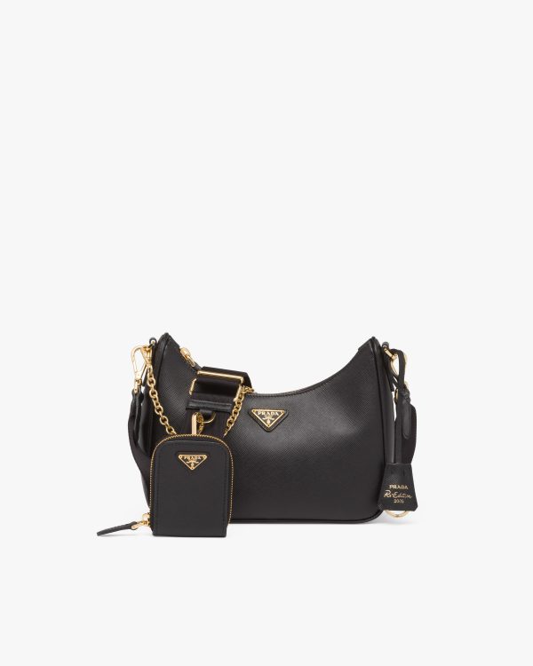 Black Prada Re-Edition 2005 Saffiano leather bag