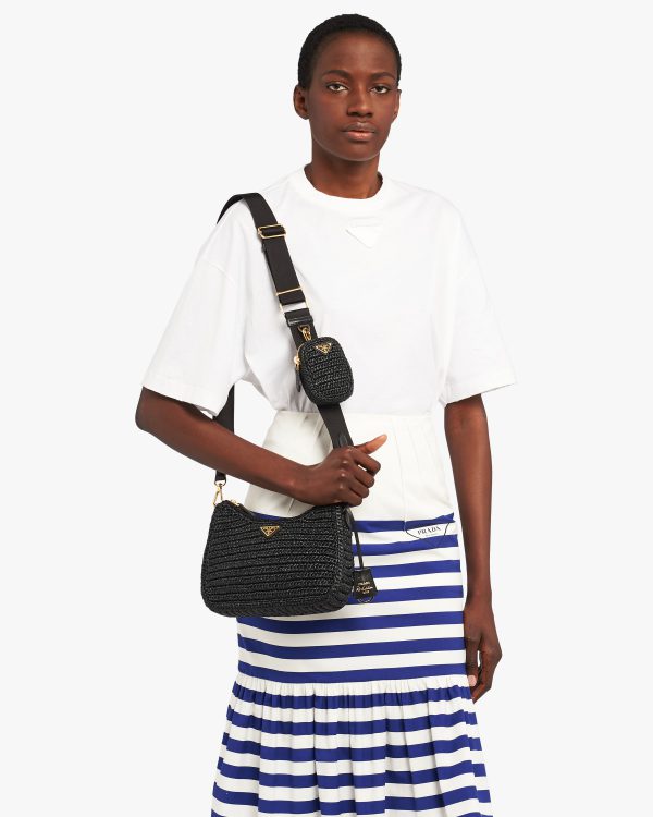 Black Prada Re-Edition 2005 raffia bag - Image 2