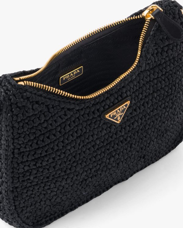 Black Prada Re-Edition 2005 raffia bag - Image 5