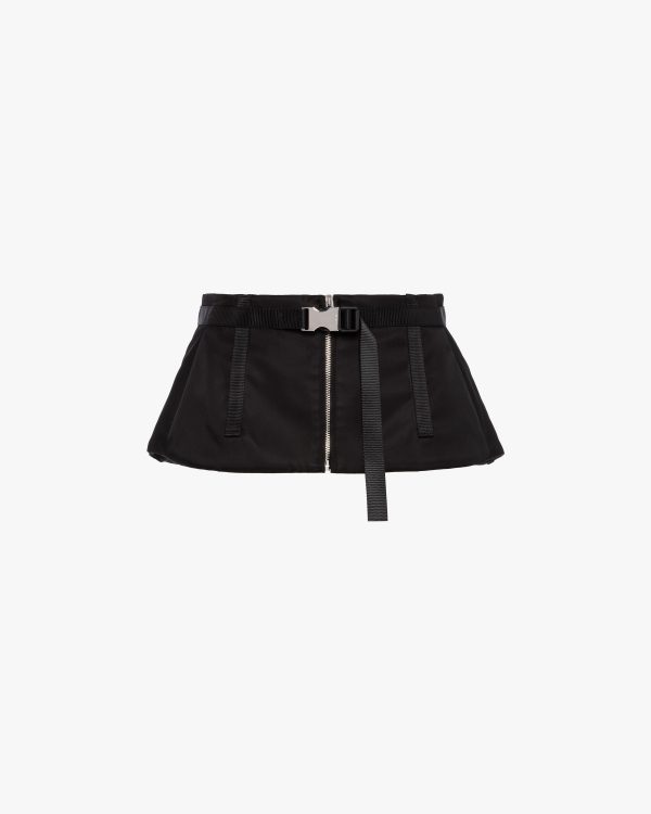 Black Re-Nylon gabardine yoke