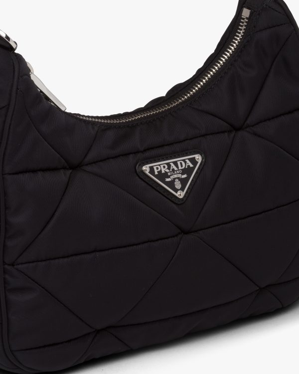 Black Re-Nylon padded hobo bag - Image 2