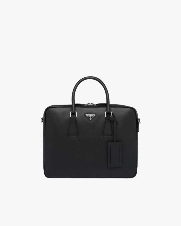 Black Saffiano Leather Work Bag