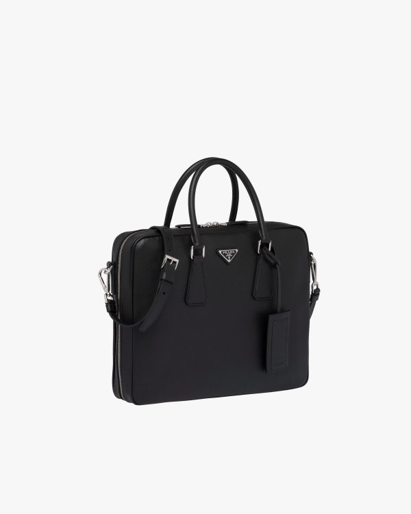 Black Saffiano Leather Work Bag - Image 2