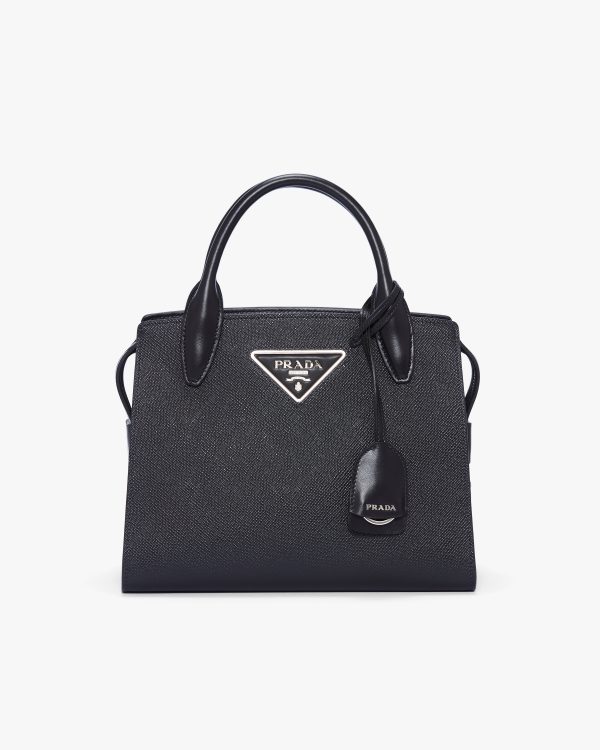 Black Saffiano leather Prada Kristen handbag