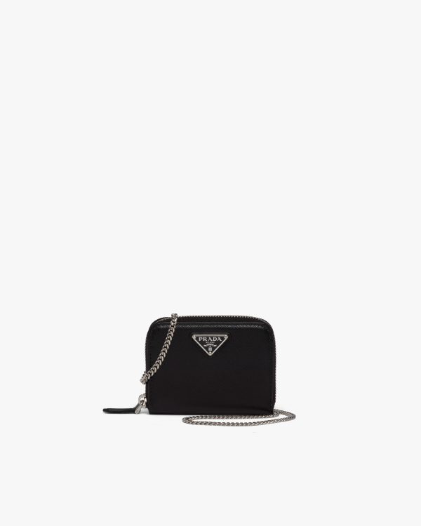 Black Saffiano leather card holder