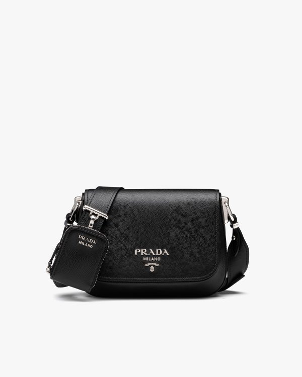 Black Saffiano leather shoulder bag