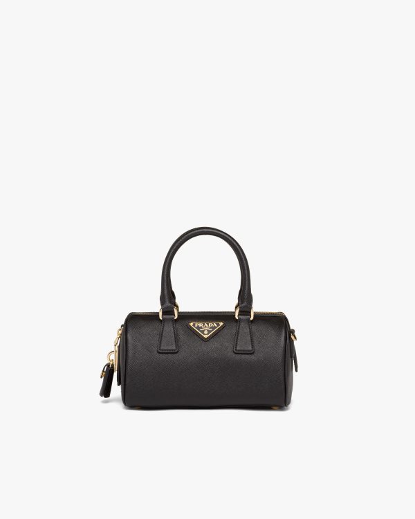 Black Saffiano leather top-handle bag