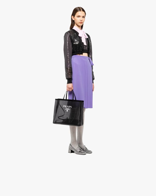 Black Sequined mesh tote bag - Image 2