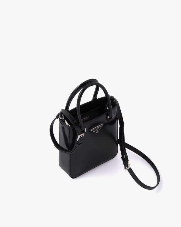 Black Small brushed leather tote - Image 3