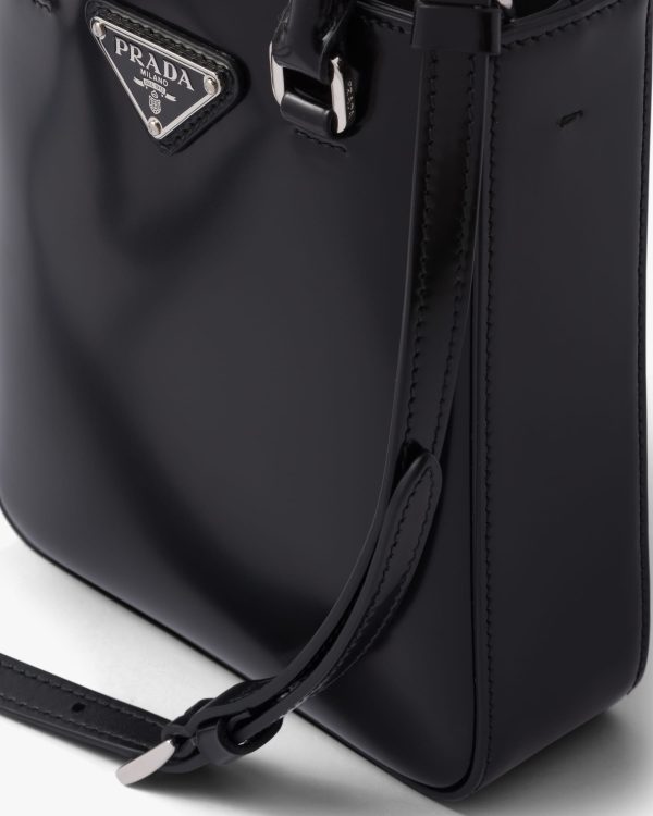 Black Small brushed leather tote - Image 6