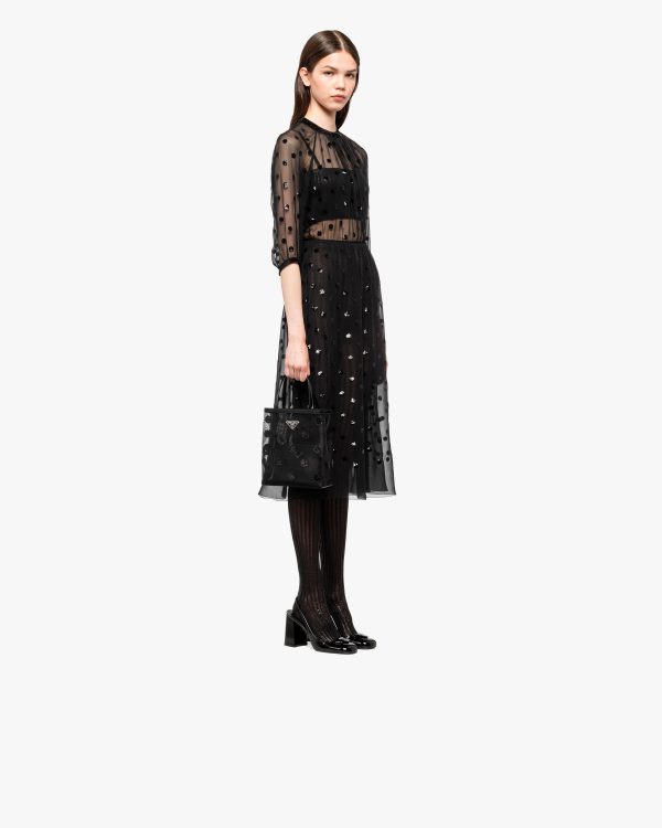 Black Small polka-dot mesh tote bag - Image 2