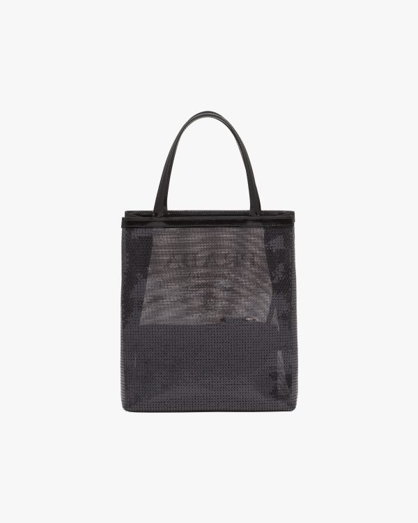 Black Small sequined mesh tote bag - Image 4