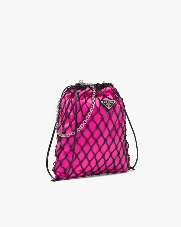 Black/begonia Pink Fabric Mesh Bag - Image 3
