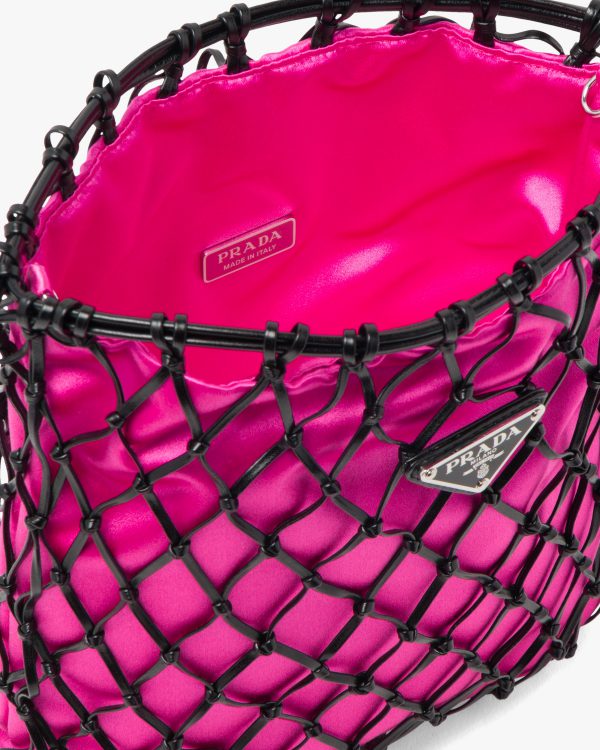 Black/begonia Pink Fabric Mesh Bag - Image 5