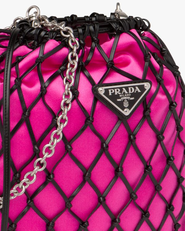 Black/begonia Pink Fabric Mesh Bag - Image 6