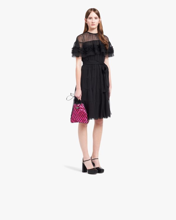 Black/begonia Pink Fabric Mesh Bag - Image 7