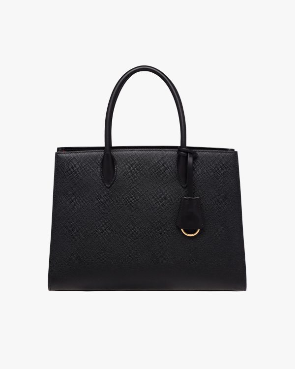 Black/fiery Red Large Saffiano Leather Handbag - Image 4