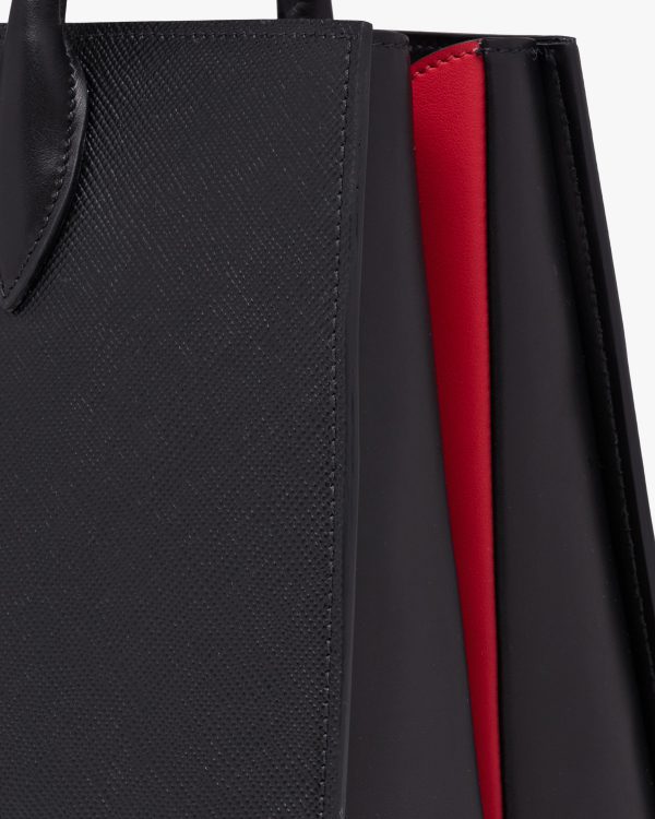 Black/fiery Red Large Saffiano Leather Handbag - Image 6