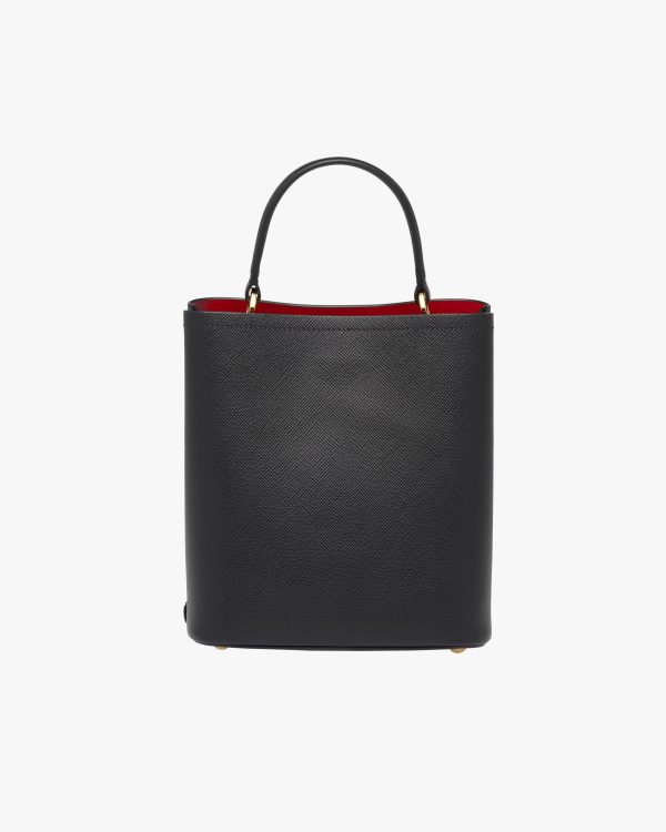 Black/fiery Red Medium Saffiano Leather Prada Panier Bag - Image 4
