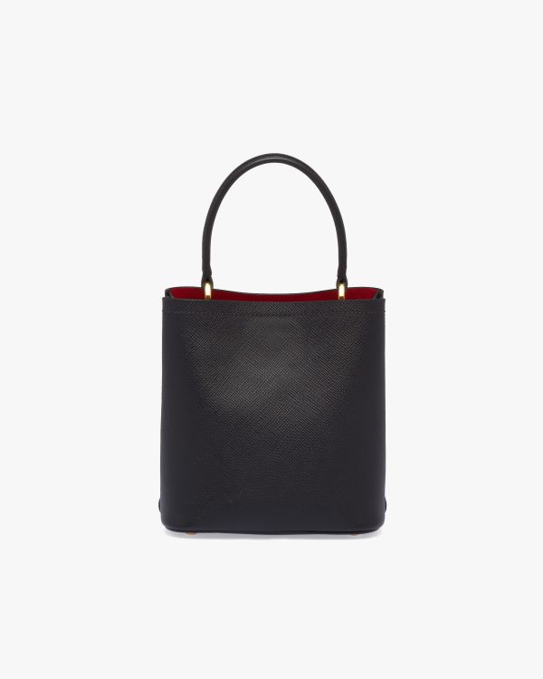 Black/fiery Red Small Saffiano Leather Prada Panier Bag - Image 4