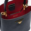 Black/fiery Red Small Saffiano Leather Prada Panier Bag - Image 5