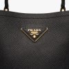 Black/fiery Red Small Saffiano Leather Prada Panier Bag - Image 6