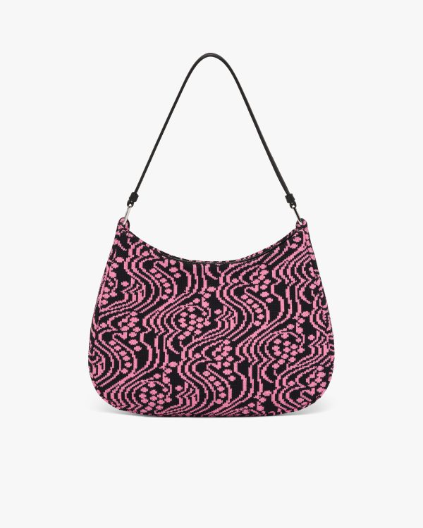 Black/pink Prada Cleo jacquard knit and leather bag - Image 4