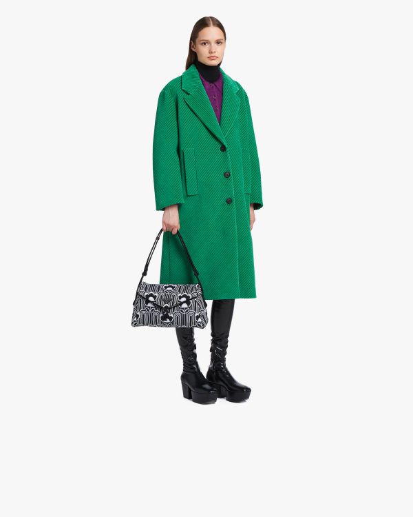 Black/white Jacquard knit and leather Prada Signaux bag - Image 7