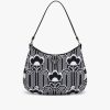Black/white Prada Cleo jacquard knit and leather bag
