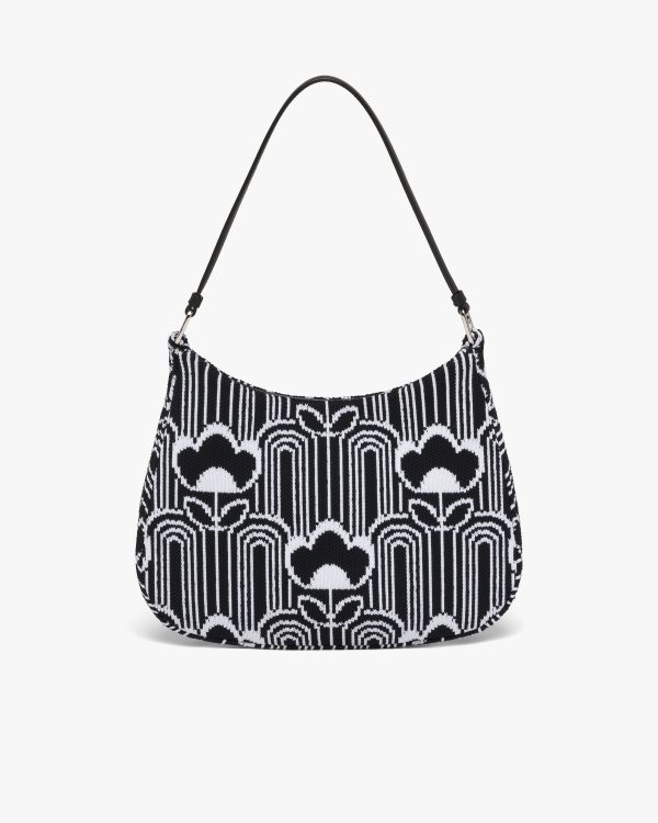 Black/white Prada Cleo jacquard knit and leather bag - Image 4