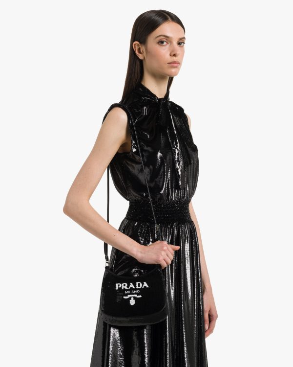 Black/white Prada Cleo sequined bag - Image 2