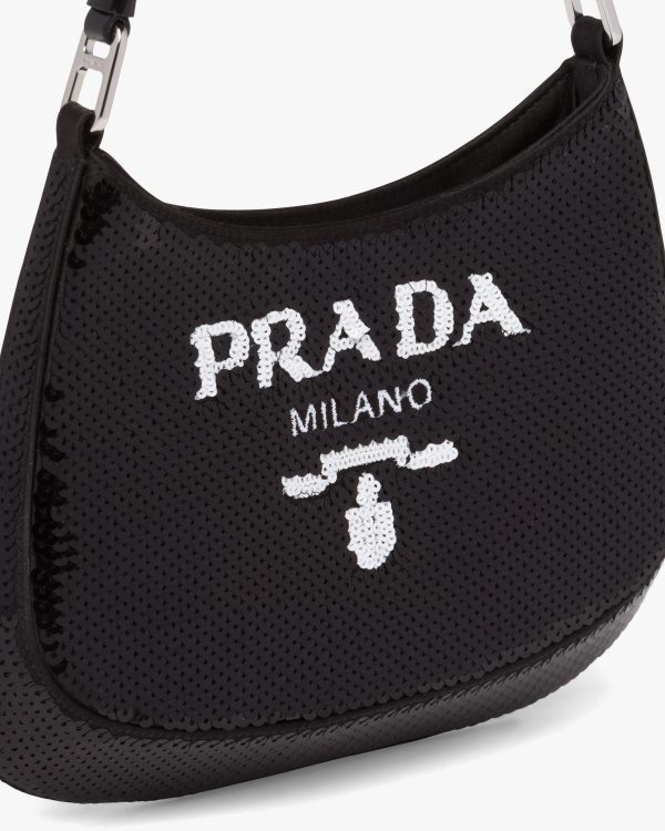 Black/white Prada Cleo sequined bag - Image 6