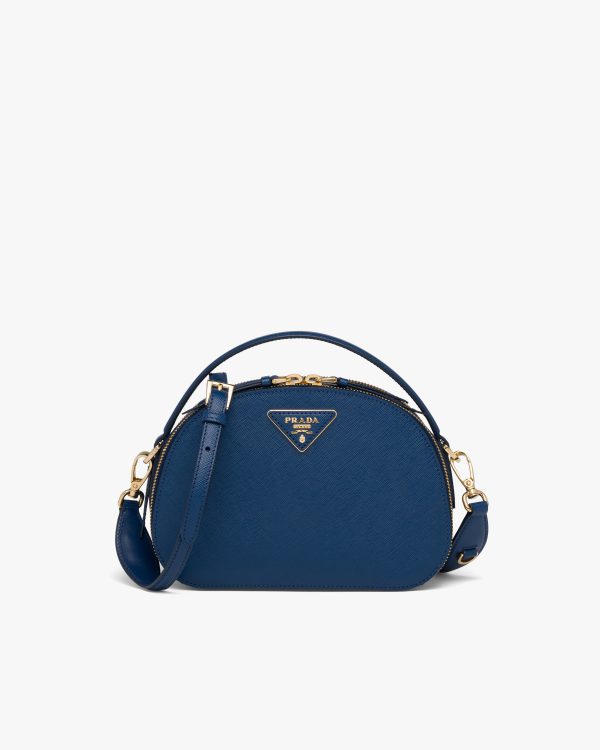 Bluette Saffiano Leather Prada Odette Bag